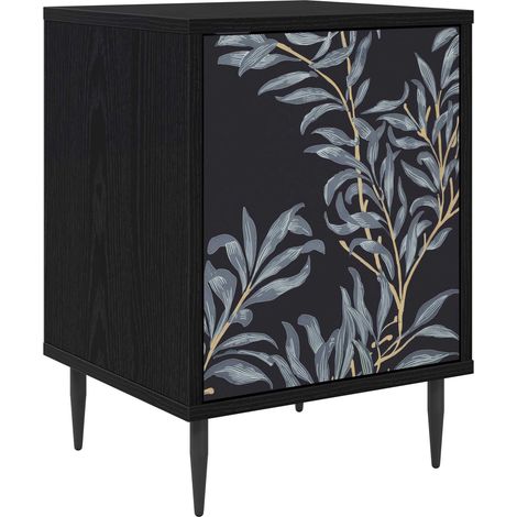 Mesa de noche DOKKUM Roble Negro 36 x 33 x 51 cm vidaXL