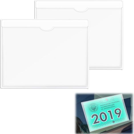Support De Permis De Stationnement - En Pvc Transparent - Pour Pare-Brise Voiture Caravane - 10 5 X 10 5 Cm - Lot De 2 (1/5)