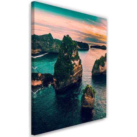 Cadre déco Rocher Paysage turquoise 40x60 (1/5)