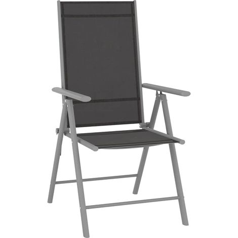 Maison Exclusive - Klappstühle, 6 Stück, Textilene, Schwarz (1/5)