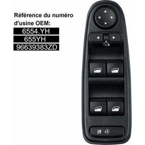 Commande Leve Vitre C4 Picasso 6554.YH Commutateur Interrupteur Bouton Lève Vitre Pour Citroen C4 Grand Picasso. (1/4)