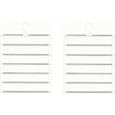 Cintre À Pantalons - Acier Inoxydable Et Plastique ABS - Pivotant 360° - Pliable - Pour Garde-Robe - 2 Pièces (1/5)