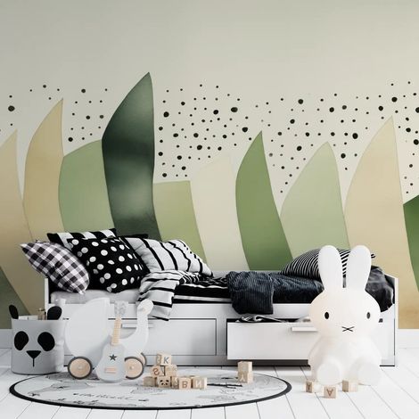 Papier Peint Feuillage - Courbes Végétales Élégantes - 150 x 250 cm (1/2)
