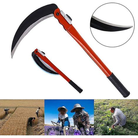 Faucille de récolte pliable n°84, outil agricole manuel, acier trempé, coupe-céréales, 1 unité (1/4)