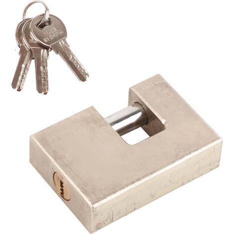 Lot de 2 cadenas rectangulaires horizontaux, antivol, étanches et résistants au cisaillement, avec 6 clés pour porte et tiroir. (1/5)