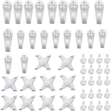 50er-Pack Hängehaken für harte Wände und Trennwände, zum Aufhängen von Pi (1/5)