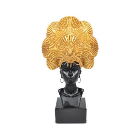 Testa Decorativa Casa in Resina Colore Nero e Oro 28 cm (1/2)