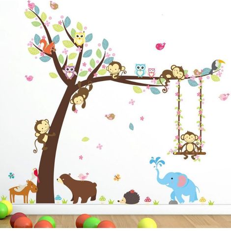 Animaux Autocollants Muraux Mural Stickers Chambre Enfants Bébé Garderie Salon (1/5)