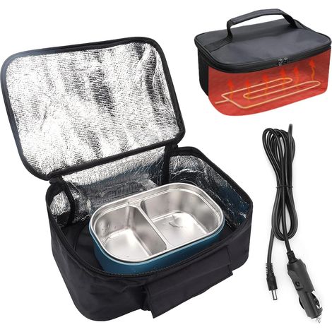 Mini Four électrique Portable à Micro-ondes 12 V Pour Voiture, Chauffe-aliments Pour Voiture, Arrêt De Sécurité Automatique, Boîte à Déjeuner Chauffante électrique, Pour Chauffeurs (1/5)