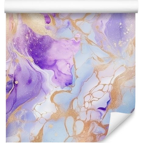 Carta da parati Ink color lavanda, grigio chiaro e viola 50x1000 cm (1/5)
