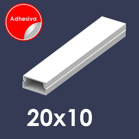 Caja 40 Canaletas adhesivas 20x10MM 2M (1/2)
