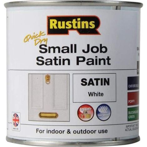 Rustins SPWHW250 Quick Dry Small Job Satin Paint White 250ml RUSSJPSWHQD