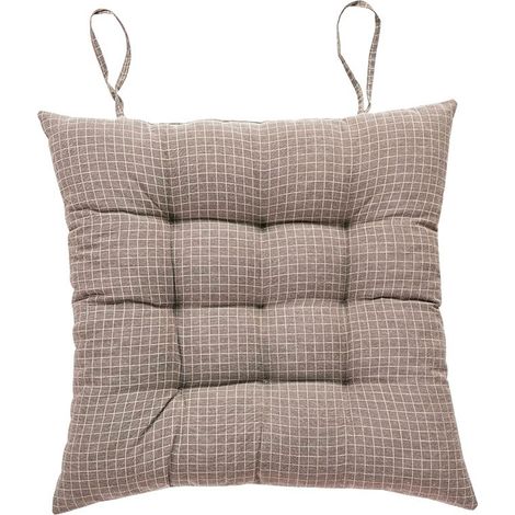 Coussin de sol- Coussin épaissi- antidérapant, 43x43cm- marron (1/3)