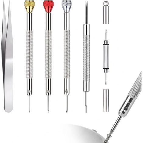Optician's Eyeglass Screwdriver Set, Precision Tools for Watches and Electronics, 6-Piece Precision Screwdriver Set for Repairing Eyeglasses, Watches, Mobile Phones and Jewelry, Suitable for Technicia (1/5)