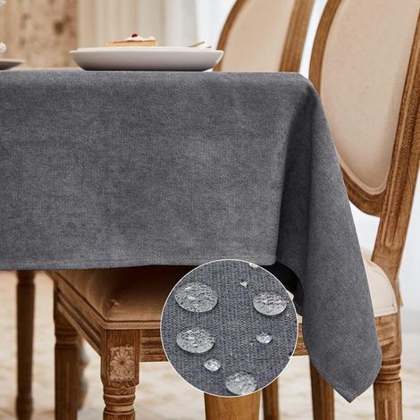 Nappe lavable Gris Charbon 120x120 cm Aspect Duvet imperméable