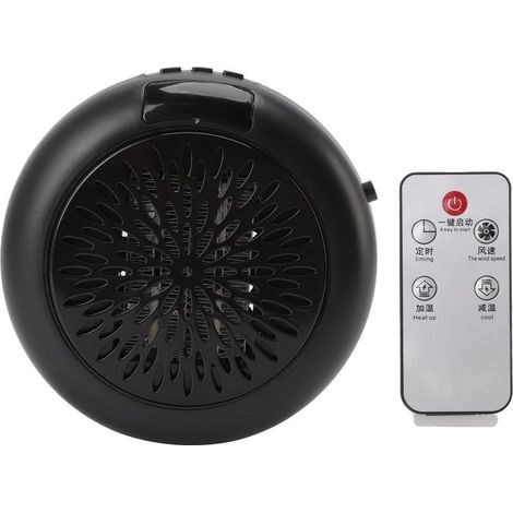 Mini radiateur électrique noir à chauffage rapide et utilisation simple. Chauffage soufflant de table, prise UE, 110-240 V, 900 W (1/5)