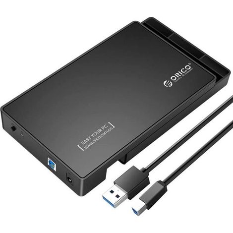 USB 3.0 Boîtier Disque Dur Externe, pour Disque Dur/SSD SATA 3,5/2,5 Pouces Jusqu'à 16 to, Boîtier de Disque Dur 3,5'' sans Outil (1/3)