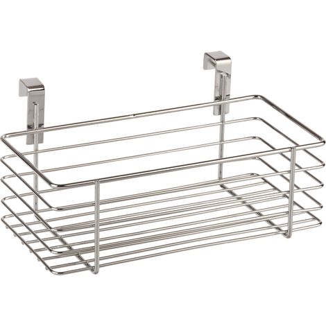 Panier suspendu WENKO métal chromé 24x15 cm rangement cuisine petit panier suspendu cuisine panier accroche porte rangement cuisine sans percer panier à suspendre sur porte panier suspendu métal (1/7)