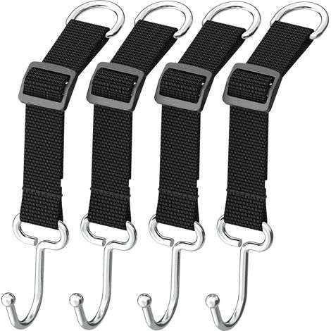 Lot de 4 crochets pour appuie tête de voiture accessoires de voiture accessoires de camping crochets en métal longueur réglable (1/5)