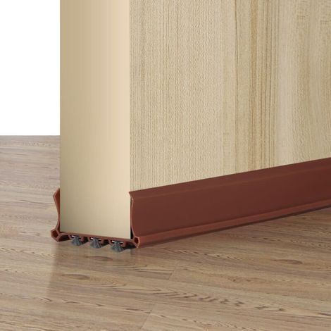 [JAMAIS UTILISÉ] Bas de Porte Anti Courant d’Air 100cm, Autocollant,Boudin de Porte Anti Froid,Convient aux Portes de 3.5 à 5.5 cm et Espace de 0.3 à 2 cm (Brun (1/4)