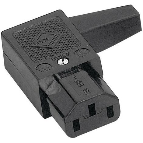 Connectique pour appareils réfrigérants série (connecteur réseau) 43R K & B 43R011111 femelle, coudé Nombre total de pôles: 2 + PE 10 A noir 1 p D28447 (1/5)