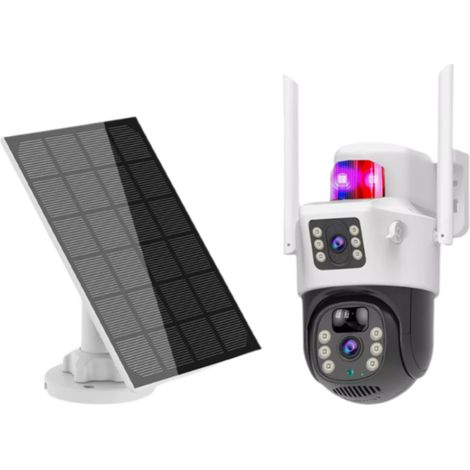 Kit caméra de surveillance extérieure 6MP - Alimentation solaire - WiFi IP sans fil - Installation facile - Solution complète pour sécurité domicile et entreprise (1/5)