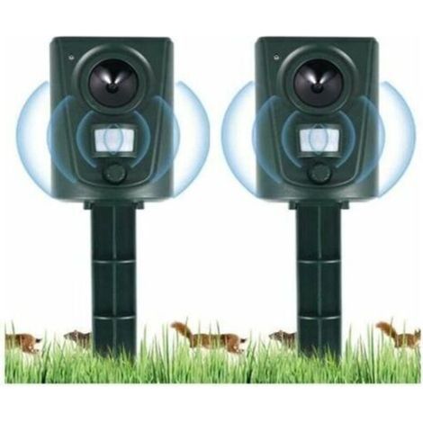 Pair 2023 2X Ultraschall Garten Katzenabwehr, Katzenabwehr mit Erdspieß Verhindert Hunde und Katzen, Vögel, für Gärten, Felder, Baumschulen, Wasserdicht