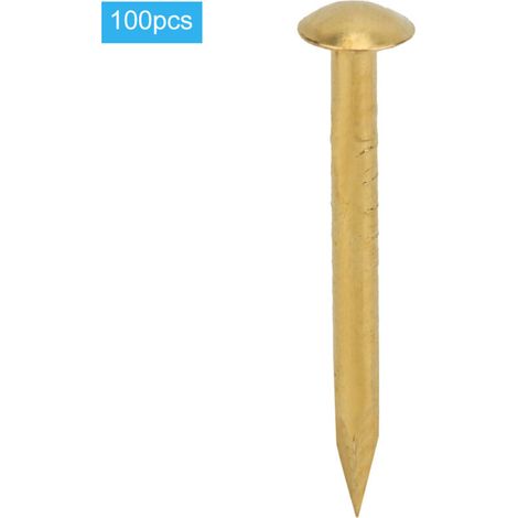 100 Pièces Clous à Tête Ronde en Laiton Vintage pour Bricolage et Artisanat, Accessoires de Fixation 18mm (1/5)