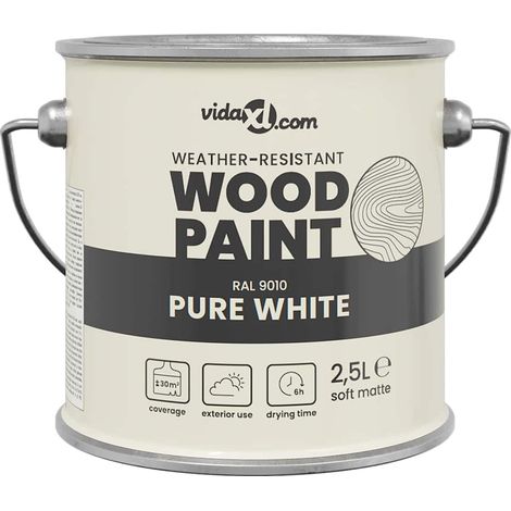 Peinture pour bois Blanc 2,5 L Impression murale