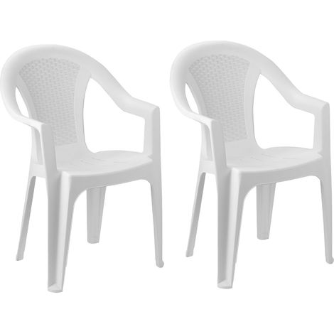 2 Stück Stapelstuhl Ischia Rattan-Optik Weiß-MISC128BI-2-neu (1/2)