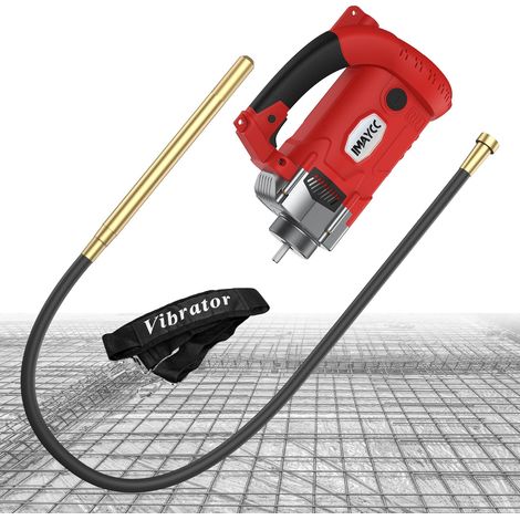 1600W Vibrateur en Béton avec Sangle de suspension Réglable, Vibrateur de Construction Electrique 5000 tr/min, Longueur de Cuivre Tige Vibrante 2M, Diamètre de l'arbre de Vibration 38mm (1/5)