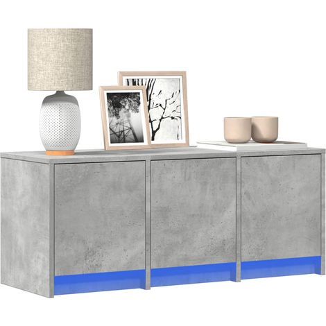 TV-Schrank LED Betongrau 97x34x40 Holzwerkstoff