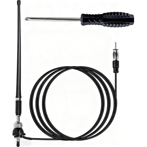 Antenne Radio Marine, Antenne AM FM Marine Étanche Flexible 16 Pouces avec Câble Coaxial et Base Pivotante 180°, Réception AM/FM Longue Portée, Adaptateur Universel pour Bateau Voiture Camping-Car (1/5)