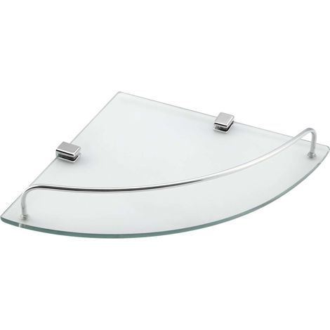 Aqualine Rumba - Estante esquinero de cristal 25x25 cm, cromo/vidrio transparente RB115