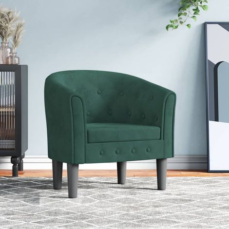 Chaise cabriolet de massage vert foncé velours (1/5)