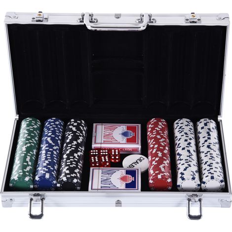 Valise Poker Professionnelle Aluminium 300 Fiches 2 Matrices Texas Hold'em Blackjack