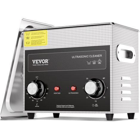Nettoyeur à Ultrasons Numérique 3 L, Bac Ultrasons avec Minuterie, Chauffage et Panier, Appareil de Nettoyage Ultrasonique Professionnel 120 W, pour Bijoux Lunettes Montres, Labo Clinique (1/5)