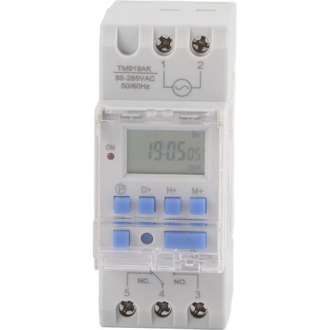 Minuterie hebdomadaire 12/24 heures, 16 A, 85-265 V CA (1/5)