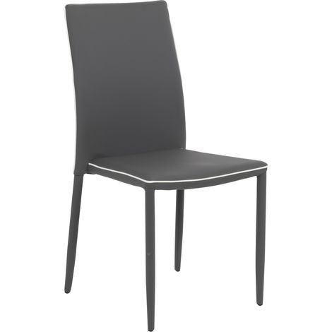 Sedia Nathalie eco-pelle grigio scuro 44x41x90 cm