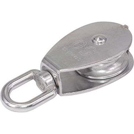 Rope pulley, 304 stainless steel pulley, stainless steel pulley, silver/50 mm (1/5)