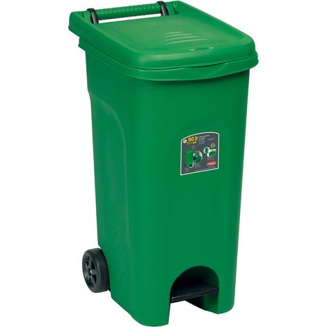Bidone Urban Eco System con Pedale 80 l 51 CMX40X79,5H. Verde Stefanplast