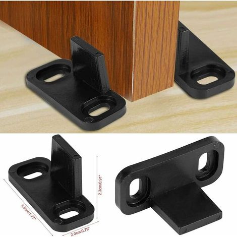 4 Pcs Guide de Plancher Porte Coulissante, Multifunctional Bas de Porte Grange Guide au Sol Réglable, Plastique Porte de Grange Coulissante avec Vis et Tube d'Expansion Guide MNS (1/4)