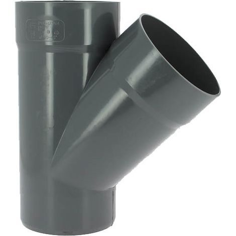 Adequa – Raccord d'évacuation PVC mâle-femelle 45° Ø140 – Circonférence femelle pour emboîtement facile – PVC lisse pour éviter impuretés