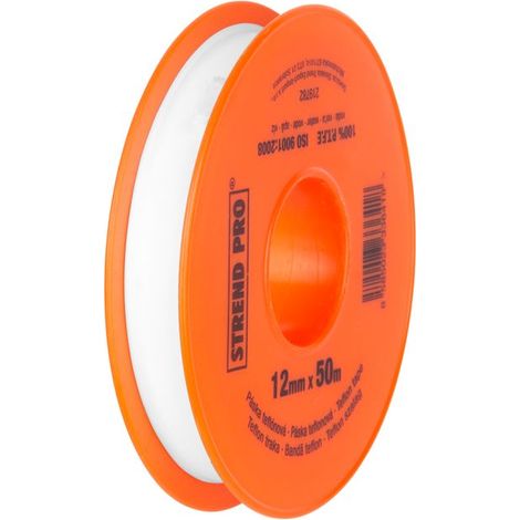 Band Strend Pro TTP62, 12 mm, L-50 m, 0,1mm, Profi, PTFE.100, Teflonband - Set mit 2 Stück