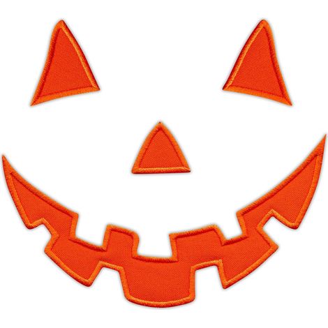 Toppa ricamata con faccia di zucca - Halloween - termoadesiva - Retro termoadesivo - Toppa/distintivo/emblema ricamato