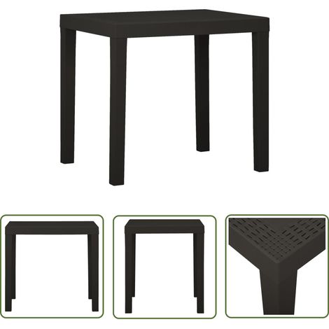 The Living Store Gartentisch Anthrazit 79x65x72 cm Kunststoff - Gartentisch - Kunststoffe Möbel - Outdoor Tisch - Balkontisch - Terrassenmöbel (1/5)