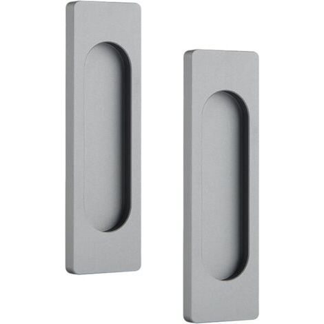Lot de 2 poignées de porte coulissante ovales autocollantes en alliage d'aluminium - Poignée affleurante sans perforateur pour portes coulissantes