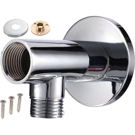 Adaptateur secteur mural pour douche, raccord de tuyau en acier inoxydable 6,5 x 6,4 cm, étanche et léger, avec système de fixation sécurisé. (1/5)