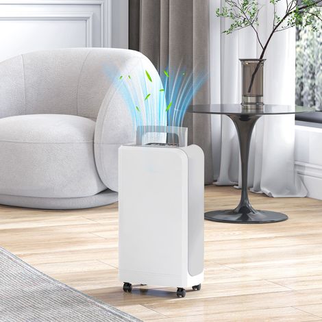 Blanc - Déshumidificateur 12L/jour, réservoir 0,8L, 4 modes, 13-18㎡, filtre, minuterie 24h, arrêt auto, salon