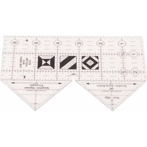 45/60/90-Grad-Schneidelineal aus transparentem Acryl, doppelter Antirutschstreifen, dreieckige Führung für Patchwork und Nähen, präzise und langlebig (1/5)